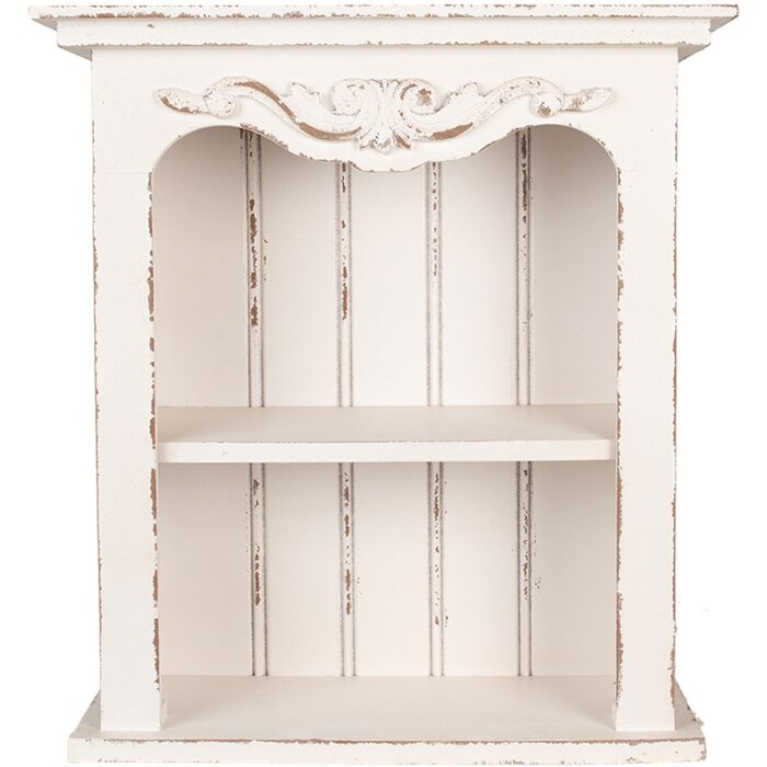 Clayre & Eef 6H2306 Scaffale a muro bianco 51x20x56 cm
