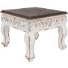 Clayre & Eef 6H2308 Tavolino Bianco Marrone 40x40x33 cm