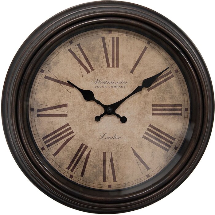 Clayre & Eef 6KL0808 Orologio da parete marrone Ø 29x5 cm - 1xAA