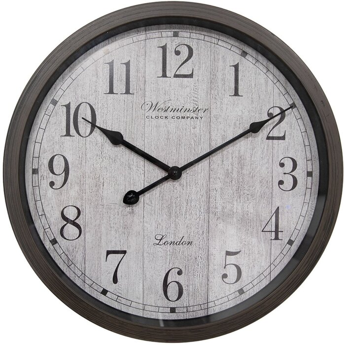 Clayre & Eef 6KL0811 Orologio da parete marrone grigio Ø 40x4 cm - 1xAA