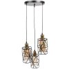 Clayre & Eef 6LMP756 Lampada a sospensione nera Ø 35x110 cm - E27-max 3x40W