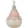 Clayre & Eef 6PR3898 Scatola musicale rosa, bianca Ø 12x19 cm