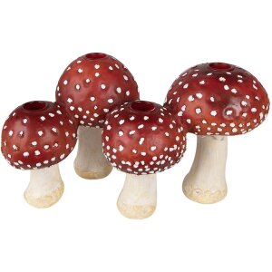 Clayre & Eef 6PR3899 Portacandele Funghi Rosso,...