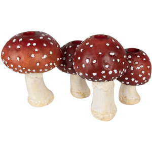 Clayre & Eef 6PR3899 Portacandele Funghi Rosso,...
