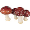 Clayre & Eef 6PR3899 Portacandele Funghi Rosso, Bianco 30x17x17 cm