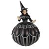Clayre & Eef 6PR3907 Decorazione Strega su zucca nera, grigia Ø 27x39 cm