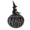 Clayre & Eef 6PR3907 Decorazione Strega su zucca nera, grigia Ø 27x39 cm
