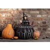 Clayre & Eef 6PR3907 Decorazione Strega su zucca nera, grigia Ø 27x39 cm