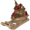Decorazione Regali di Natale su slitta Marrone, rosso 38x16x29 cm