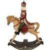 Clayre & Eef 6PR3910 Decorazione Cavallo a dondolo Marrone Rosso 22x9x29 cm Poliresina