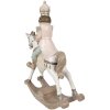 Clayre & Eef 6PR3911 Decorazione Cavallo a dondolo Bianco, Rosa 22x9x29 cm
