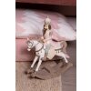 Clayre & Eef 6PR3911 Decorazione Cavallo a dondolo Bianco, Rosa 22x9x29 cm