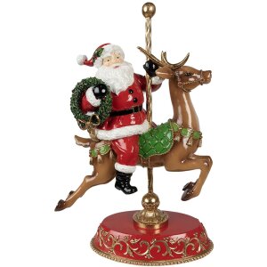 Statua di decorazione natalizia Babbo Natale su renna...