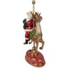 Statua di decorazione natalizia Babbo Natale su renna rossa, marrone 29x14x46 cm