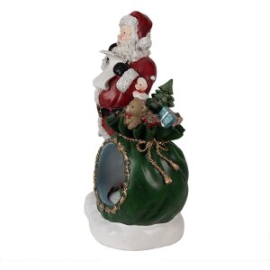 Decorazione natalizia Babbo Natale con globo di neve LED...