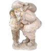 Clayre & Eef 6PR3932 Decorazione natalizia Statua Babbo Natale Rosa 13x11x18 cm