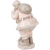 Clayre & Eef 6PR3932 Decorazione natalizia Statua Babbo Natale Rosa 13x11x18 cm