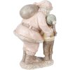 Clayre & Eef 6PR3932 Decorazione natalizia Statua Babbo Natale Rosa 13x11x18 cm