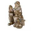 Clayre & Eef 6PR3937 Decorazione natalizia Statua Babbo Natale Oro 15x11x17 cm