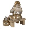 Clayre & Eef 6PR3937 Decorazione natalizia Statua Babbo Natale Oro 15x11x17 cm