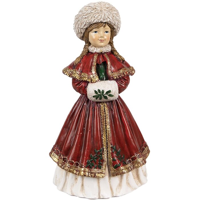 Clayre & Eef 6PR3943 Decorazione Ragazza Rossa 9x7x17 cm