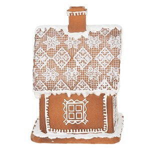 Clayre & Eef 6PR3974 Decorazione Casa con LED Marrone 13x13x18 cm- 3xAAA