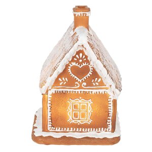 Clayre & Eef 6PR3974 Decorazione Casa con LED Marrone 13x13x18 cm- 3xAAA