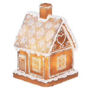 Clayre & Eef 6PR3974 Decorazione Casa con LED Marrone 13x13x18 cm- 3xAAA