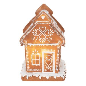 Clayre & Eef 6PR3975 Decorazione Casa con LED Marrone 15x12x17 cm- 3xAAA