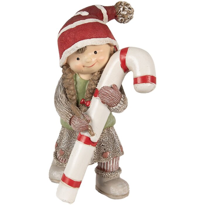 Clayre & Eef 6PR3986 Decorazione Bambino in poliresina verde 13x8x18 cm