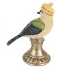 Clayre & Eef 6PR3992 Uccello decorativo blu 8x13x17 cm