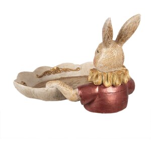 Clayre & Eef Decorazione Coniglio con ciotola color oro Beige 22x21x15 cm