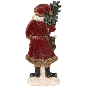 Clayre & Eef 6PR4925 Statua Decorazione Natalizia Babbo Natale Rosso 9x4x23 cm