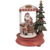 Clayre & Eef 6PR4941 Scatola musicale rossa, bianca, verde 17x16x24 cm