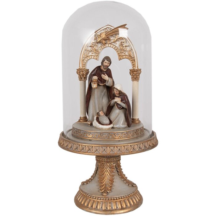 Clayre & Eef 6PR4947 Campana decorativa in vetro color oro Ø 14x29 cm