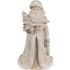 Clayre & Eef 6PR4963 Figura di Babbo Natale in piedi Bianco Oro 8x8x15 cm
