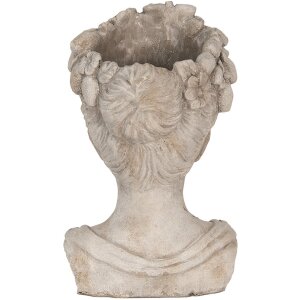 Clayre & Eef 6TE0492 Vaso da fiori per interni Grigio 22x21x35 cm Testa di donna