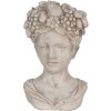 Clayre & Eef 6TE0492 Vaso da fiori per interni Grigio 22x21x35 cm Testa di donna