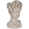 Clayre & Eef 6TE0492 Vaso da fiori per interni Grigio 22x21x35 cm Testa di donna