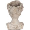 Clayre & Eef 6TE0492 Vaso da fiori per interni Grigio 22x21x35 cm Testa di donna