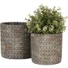 Clayre & Eef 6TE0494L Vaso per fiori da interno grigio Ø 18x17 cm