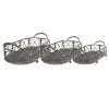 Cestino portaoggetti (set di 3) grigio, verde 55x25x16 - 48x22x14 - 41x18x12 cm