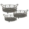 Cestino portaoggetti (set di 3) grigio, verde 45x39x16 - 37x32x15 - 31x26x13 cm
