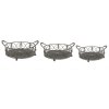 Cestino portaoggetti (set di 3) grigio, verde 45x39x16 - 37x32x15 - 31x26x13 cm