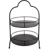Clayre & Eef 6Y5243 Etagere a 2 livelli nero Ø 30x45 cm
