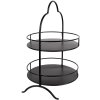 Clayre & Eef 6Y5243 Etagere a 2 livelli nero Ø 30x45 cm