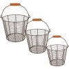Clayre & Eef 6Y5258 Cestini Marrone Ø 21x16 - Ø 18x14 - Ø 15x13 cm