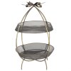 Clayre & Eef 6Y5326 Etagere a 2 piani color oro Ø 34x51 cm Ciotola per frutta