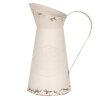 Clayre & Eef 6Y5399 Brocca decorativa in metallo bianco 19x14x27 cm Stile country
