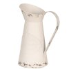 Clayre & Eef 6Y5399 Brocca decorativa in metallo bianco 19x14x27 cm Stile country